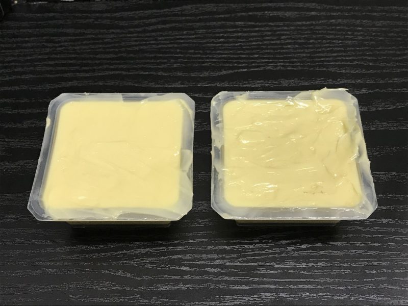 卵豆腐の型に石鹸を入れる